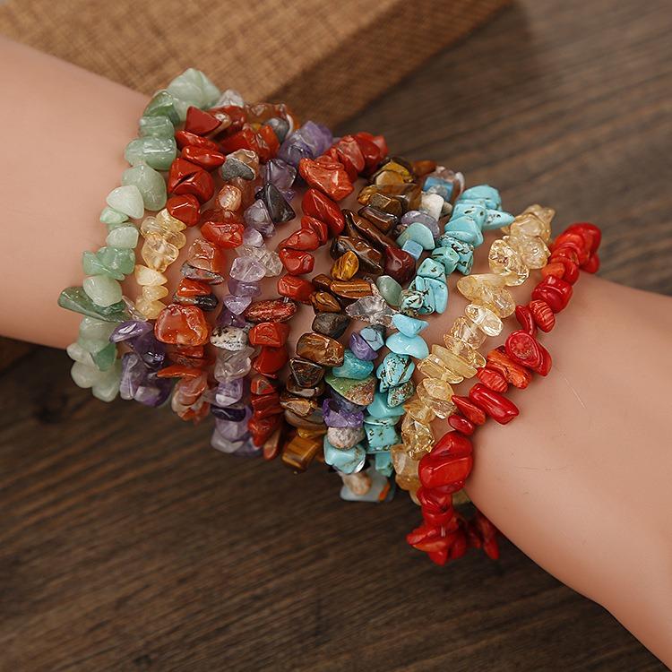 Bohemian Natural Crystal Gravel Armbånd Retro Style Wish Crystal Armbånd For Damer