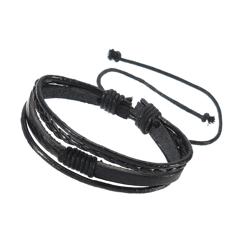 Menn Multilayer Tribal Woven Surf Leather Armbånd Armbånd