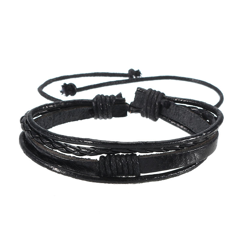 Menn Multilayer Tribal Woven Surf Leather Armbånd Armbånd