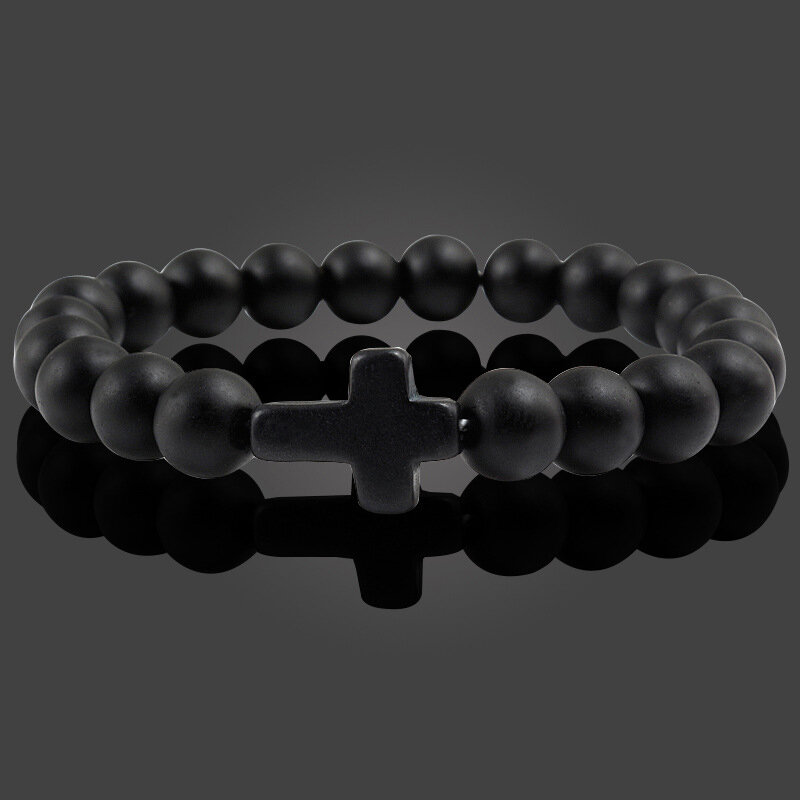 Turkis Korsperler Armbånd Elastisk Tau Yogaperler Naturstein Unisex Armbånd