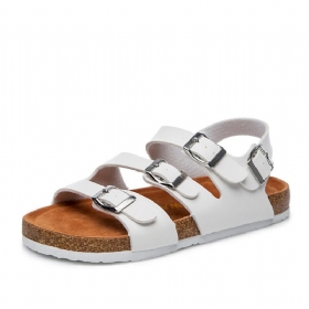 Dame Beach Comfy Triple Buckle Strap Myke Flate Korksandaler