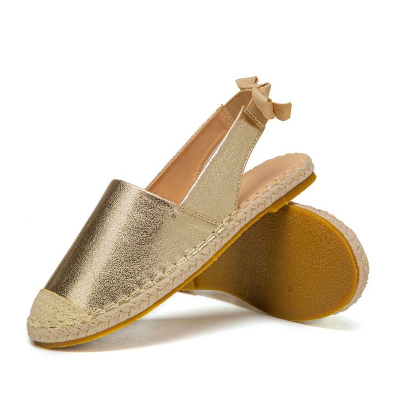 Dame Casual Closed Toe Metallic Komfortable Espadrilles Flate Sandaler