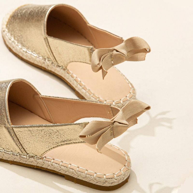 Dame Casual Closed Toe Metallic Komfortable Espadrilles Flate Sandaler