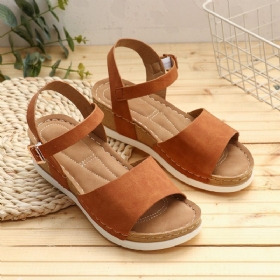 Dame Comfy Åpnet Toe Rocker Sole Slidesandaler