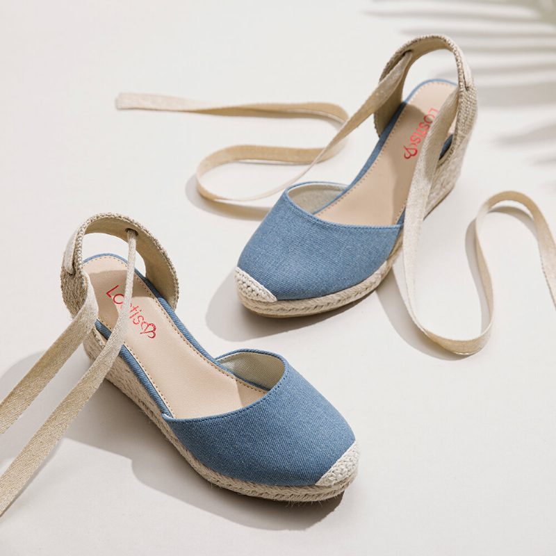 Dame Espadrilles Strappy Casual Summer Wedge Sandaler