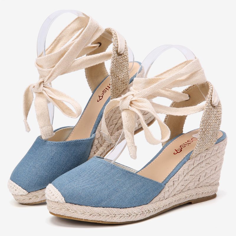 Dame Espadrilles Strappy Casual Summer Wedge Sandaler