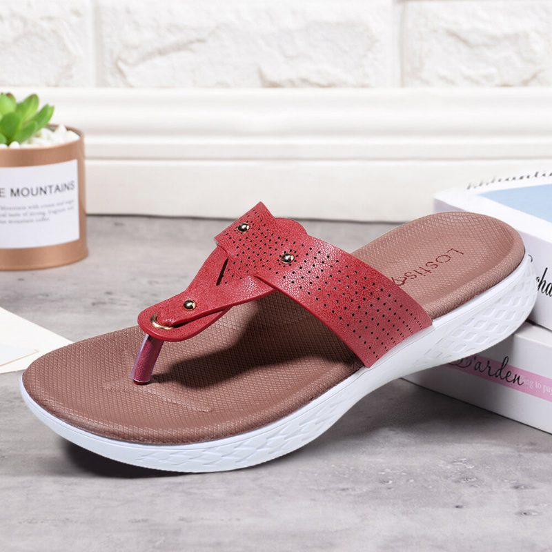 Dame Flip Flop Nagle Sommer Strand Casual Flate Sandaler