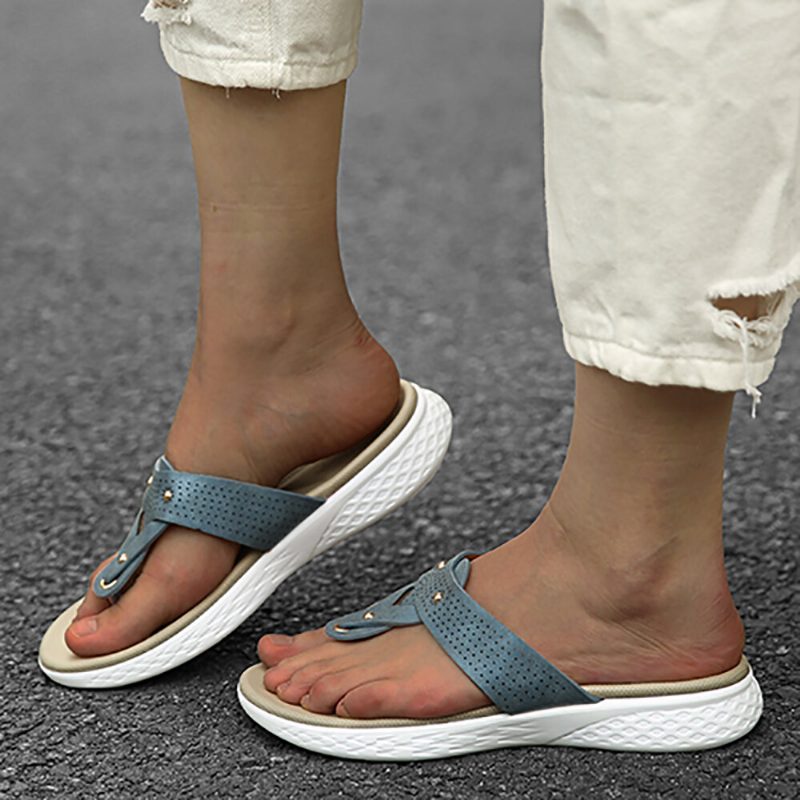 Dame Flip Flop Nagle Sommer Strand Casual Flate Sandaler