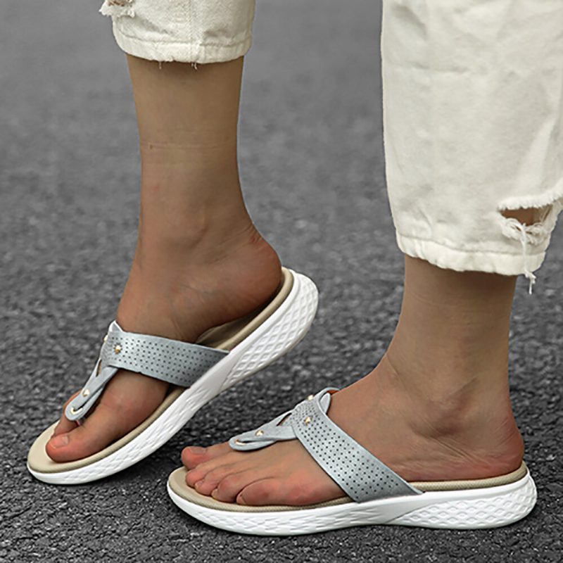 Dame Flip Flop Nagle Sommer Strand Casual Flate Sandaler