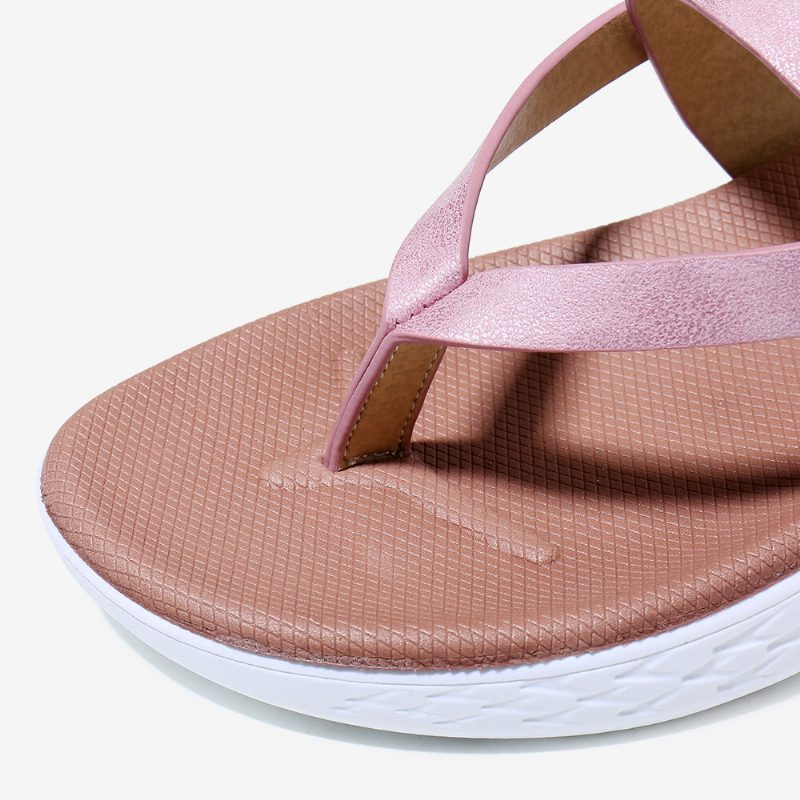 Dame Flip Flop Slingback Spenne Myk Såle Uformelle Flate Sandaler