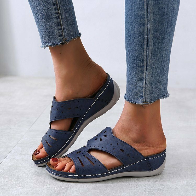 Dame Hollow Comfy Non-slip Casual Slip On Wedges-sandaler