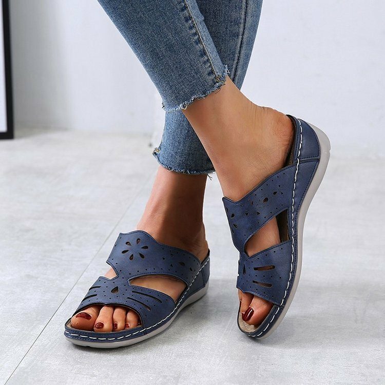 Dame Hollow Comfy Non-slip Casual Slip On Wedges-sandaler