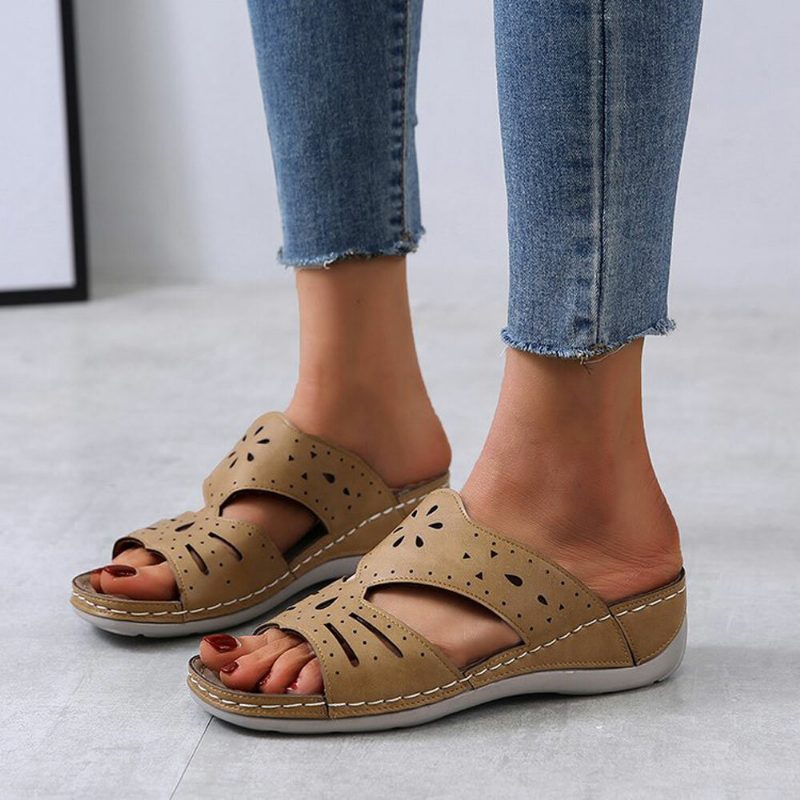 Dame Hollow Comfy Non-slip Casual Slip On Wedges-sandaler