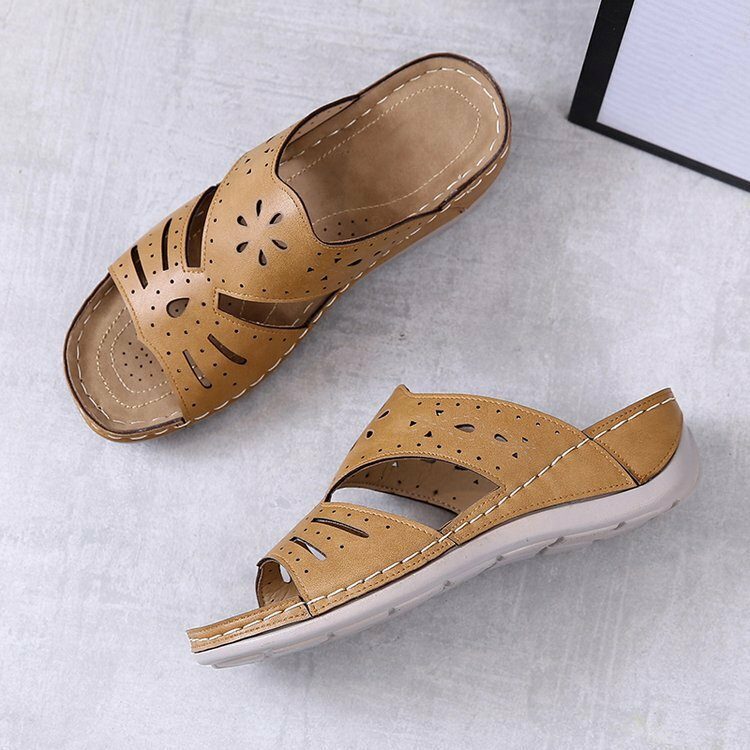 Dame Hollow Comfy Non-slip Casual Slip On Wedges-sandaler