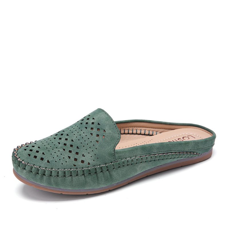 Dame Hollow Out Pustende Casual Comfy Backless Flats Sandaler