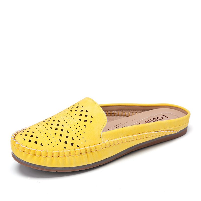 Dame Hollow Out Pustende Casual Comfy Backless Flats Sandaler