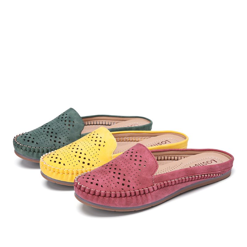 Dame Hollow Out Pustende Casual Comfy Backless Flats Sandaler