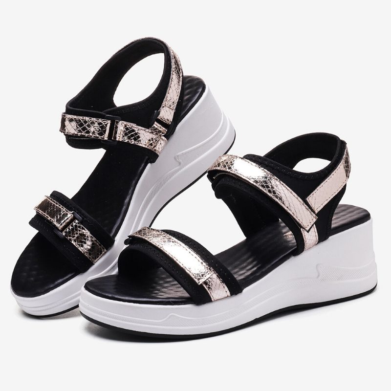 Dame Justerbar Stropp Sports Comfy Casual Wedge Sandaler