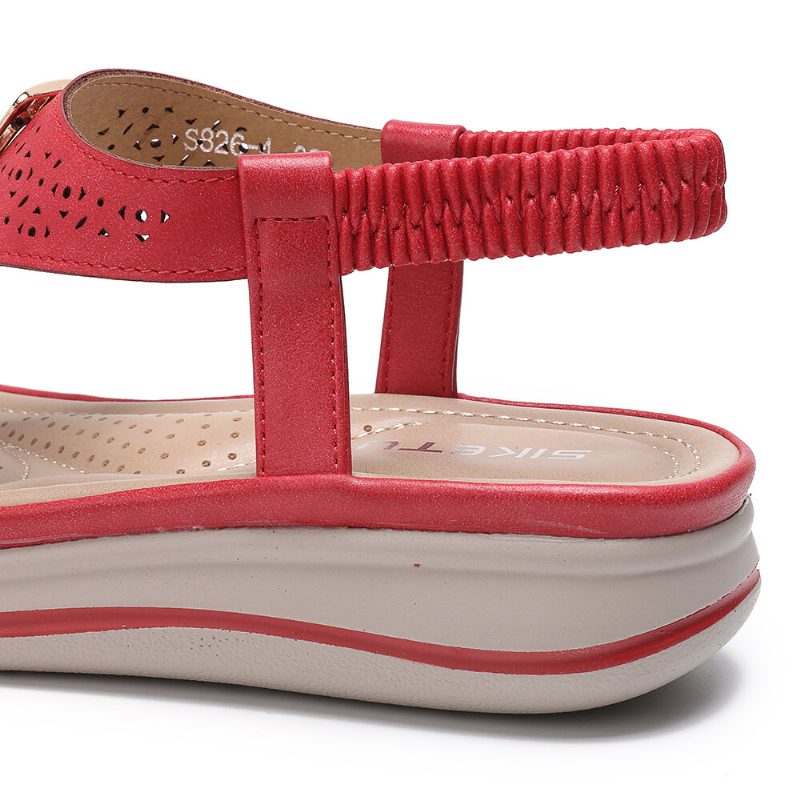 Dame Metal Clip Toe Elastisk Bånd Lette Strandsandaler