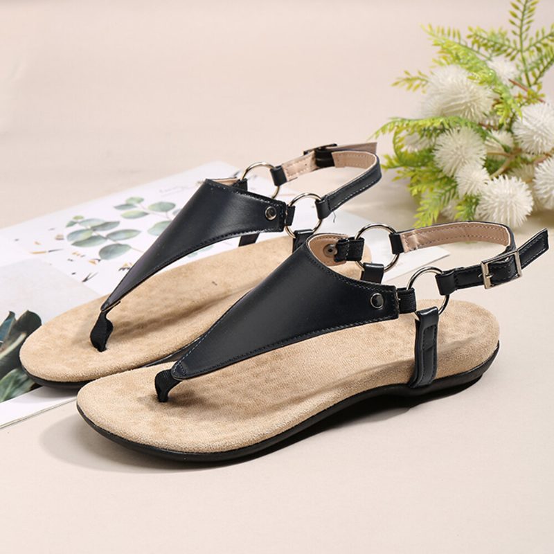 Dame Metal Spenne Flip Flops Casual Flate Slingback Sandaler