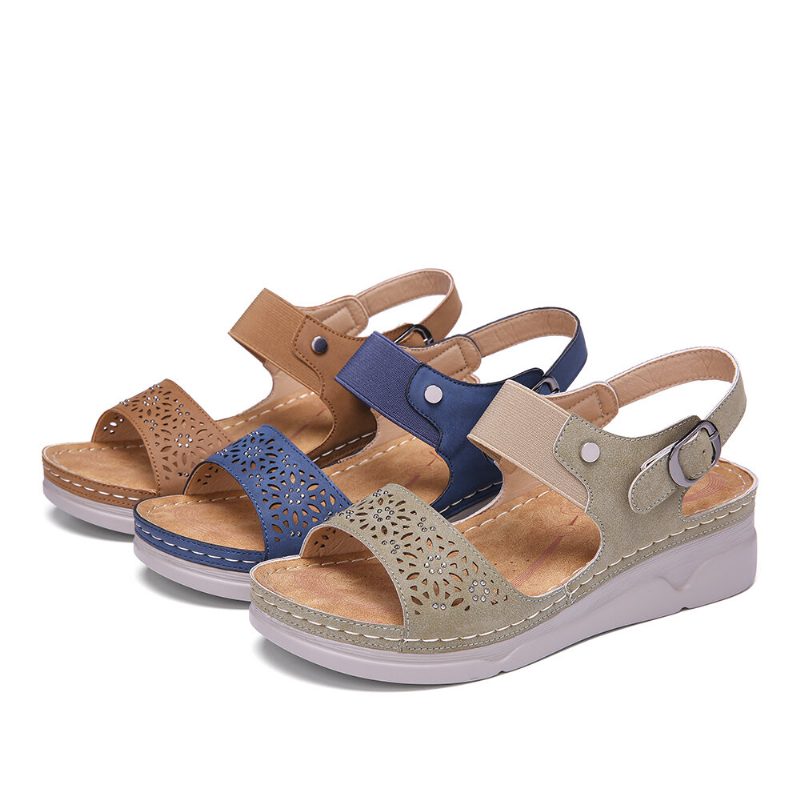 Dame Rhinestone Hule Elastiske Bånd Comfy Casual Sandaler