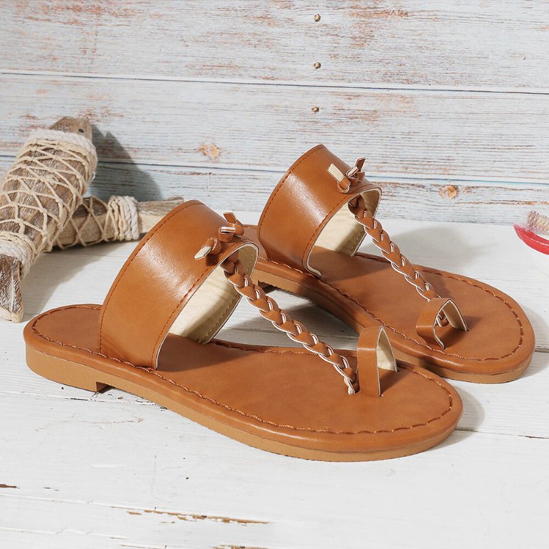 Dame Sommer Retro Flette Flip Flops Flate Slide Sandaler