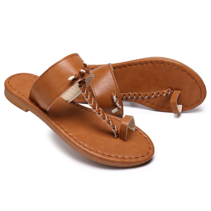 Dame Sommer Retro Flette Flip Flops Flate Slide Sandaler