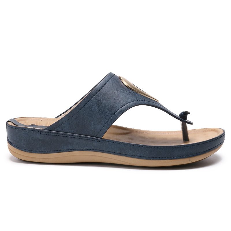 Dame Stor Størrelse Metal Clip Toe Filp Flops Beach Casual Sandaler