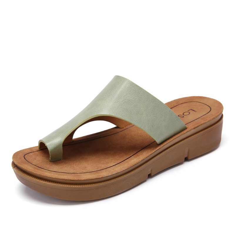 Dame Toe Ring Slip On Myk Såle Uformelle Sommersandaler