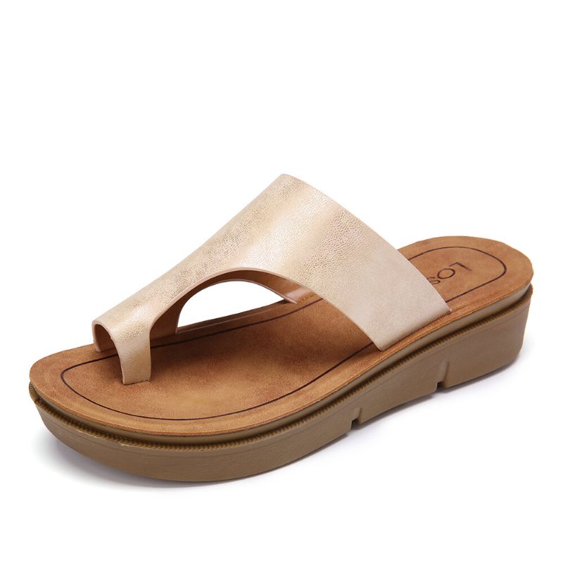 Dame Toe Ring Slip On Myk Såle Uformelle Sommersandaler