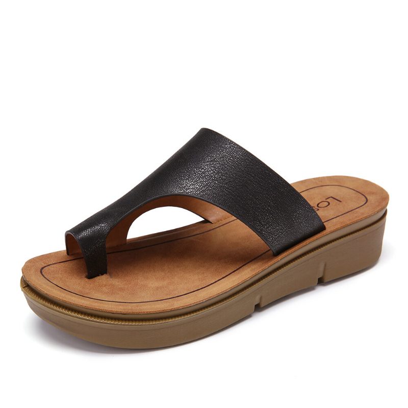 Dame Toe Ring Slip On Myk Såle Uformelle Sommersandaler