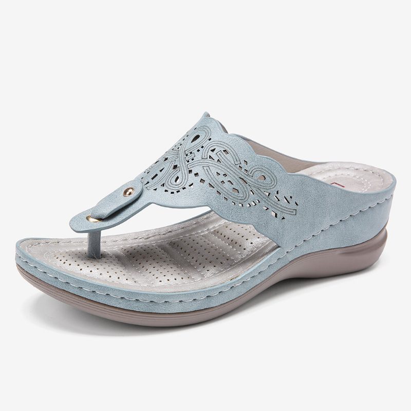 Dameutskjæring Flip-flops Clip Toe Slip On Casual Wedge Sandaler