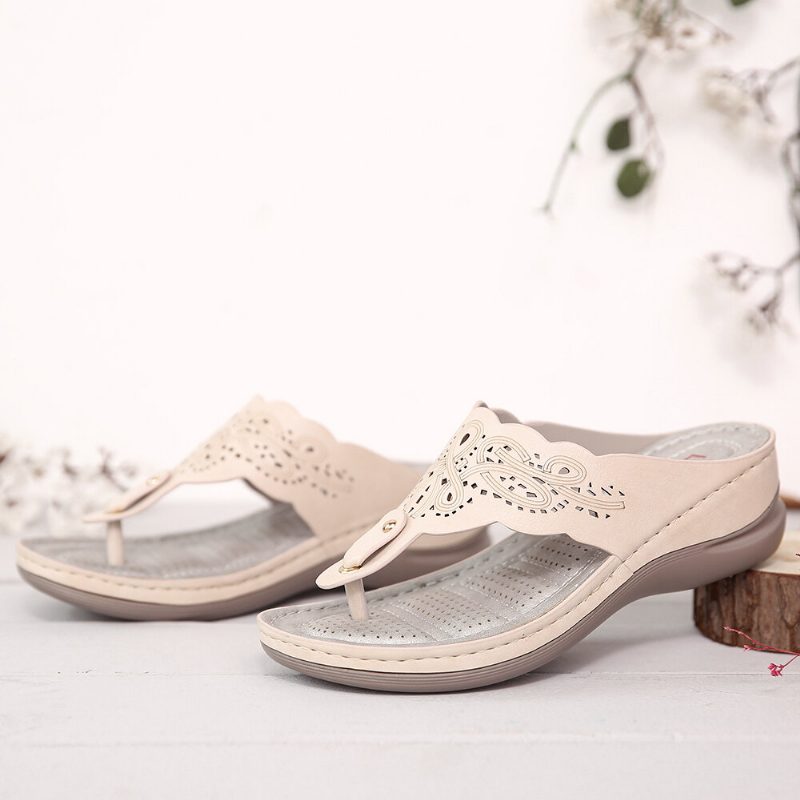 Dameutskjæring Flip-flops Clip Toe Slip On Casual Wedge Sandaler