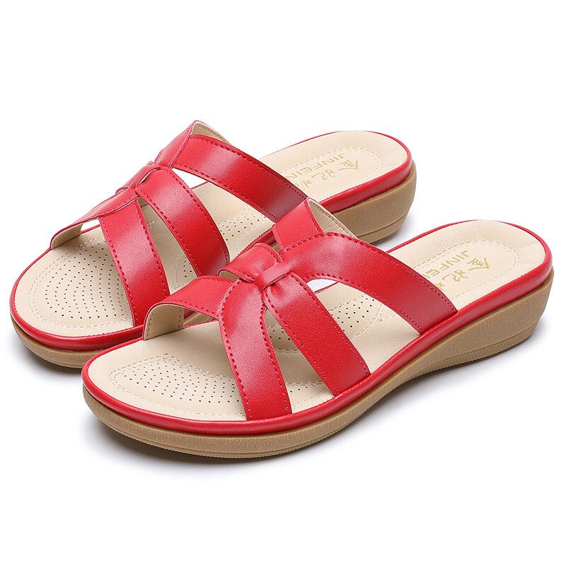 Dameutskjæring Pustende Bærbar Comfy Casual Beach Wedges Sandaler