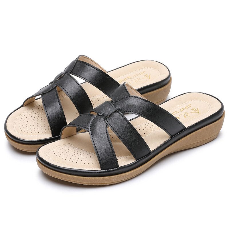 Dameutskjæring Pustende Bærbar Comfy Casual Beach Wedges Sandaler