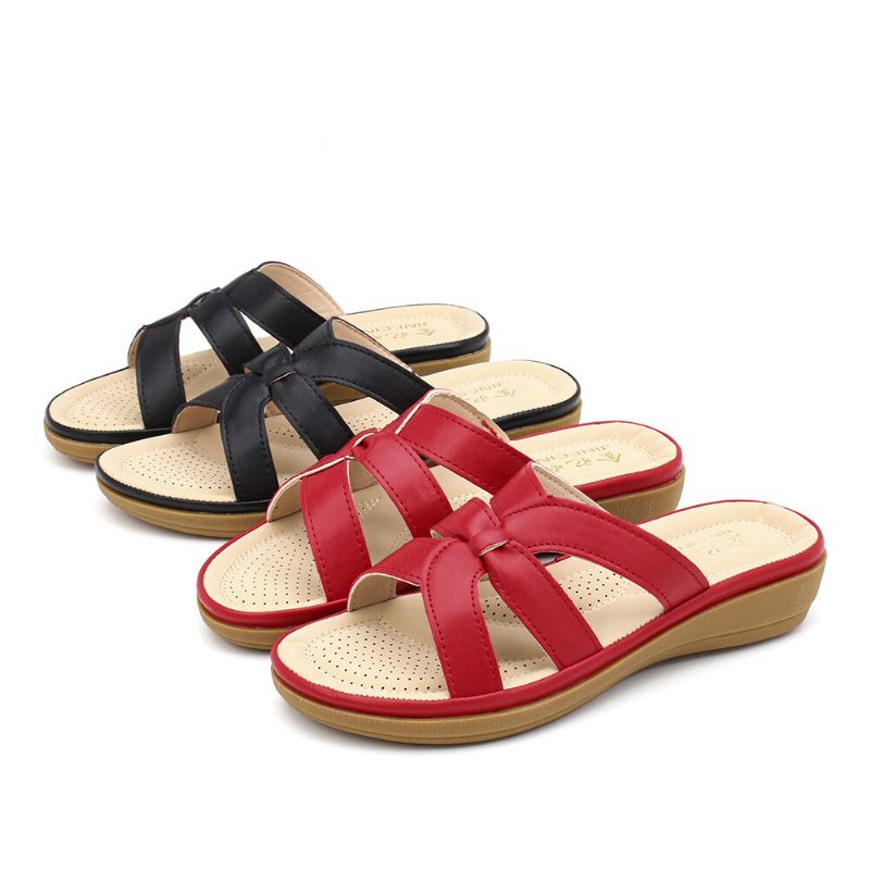 Dameutskjæring Pustende Bærbar Comfy Casual Beach Wedges Sandaler