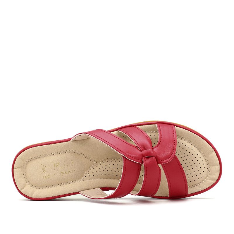 Dameutskjæring Pustende Bærbar Comfy Casual Beach Wedges Sandaler