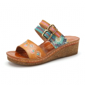 Ekte Skinn Comfy Halcyon Beach Vacation Bohemian Ethnic Beltespenne Dekor Kiler Sandaler