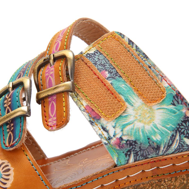 Ekte Skinn Comfy Halcyon Beach Vacation Bohemian Ethnic Beltespenne Dekor Kiler Sandaler