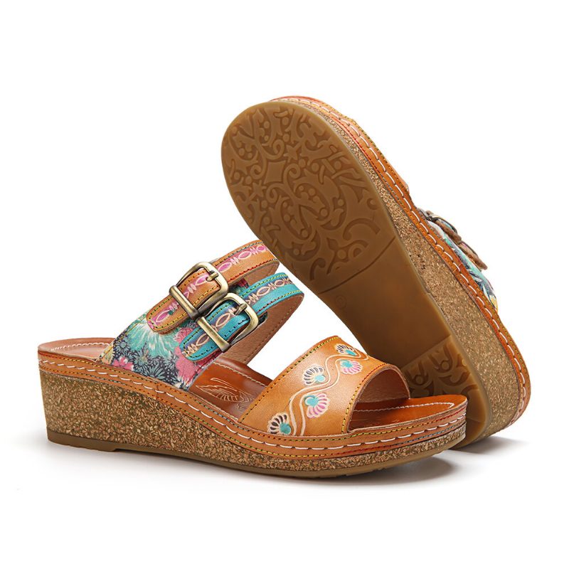 Ekte Skinn Comfy Halcyon Beach Vacation Bohemian Ethnic Beltespenne Dekor Kiler Sandaler