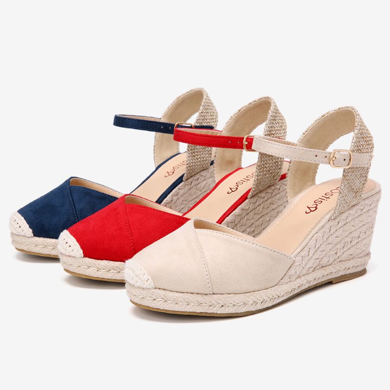 Espadriller For Kvinner Elastisk Bånd Ankelstropp Uformelle Sommersandaler