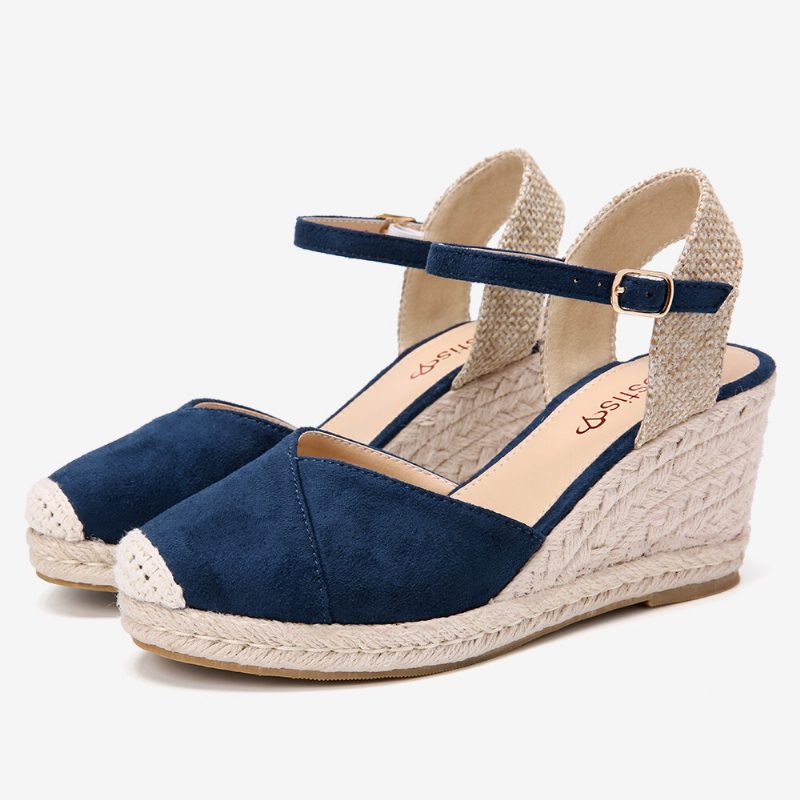 Espadriller For Kvinner Elastisk Bånd Ankelstropp Uformelle Sommersandaler