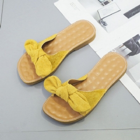 Kvinner Butteryfly Knot Myk Bunn Flats Chic Slide Sandaler