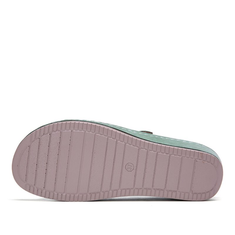 Kvinner Dobbel Band Håndlagde Hule Casual Comfy Sandaler