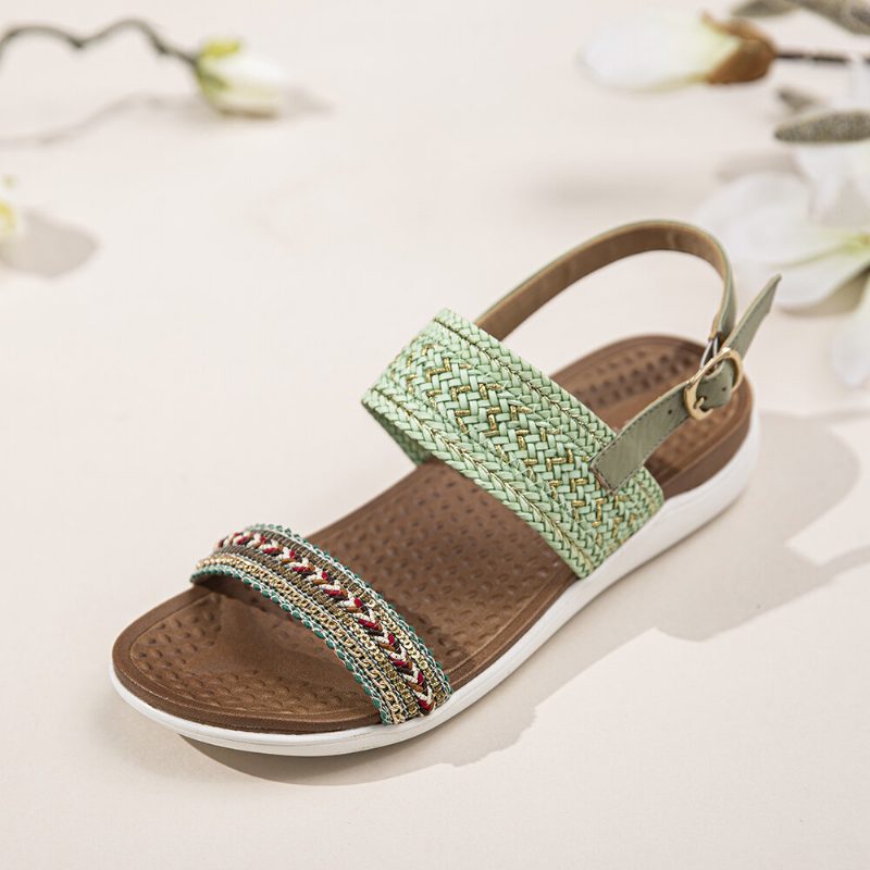 Kvinner Folkways Brodert Comfy Slip Resistant Casual Beach Sandaler