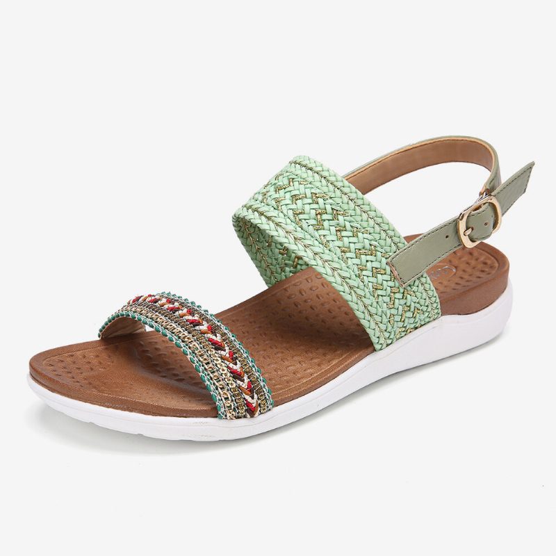 Kvinner Folkways Brodert Comfy Slip Resistant Casual Beach Sandaler