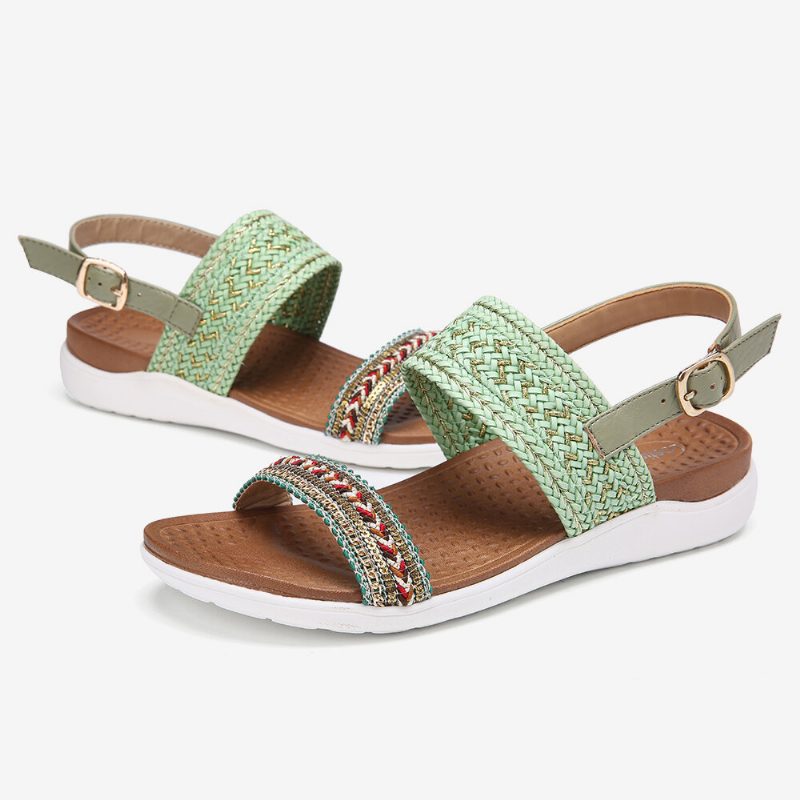 Kvinner Folkways Brodert Comfy Slip Resistant Casual Beach Sandaler