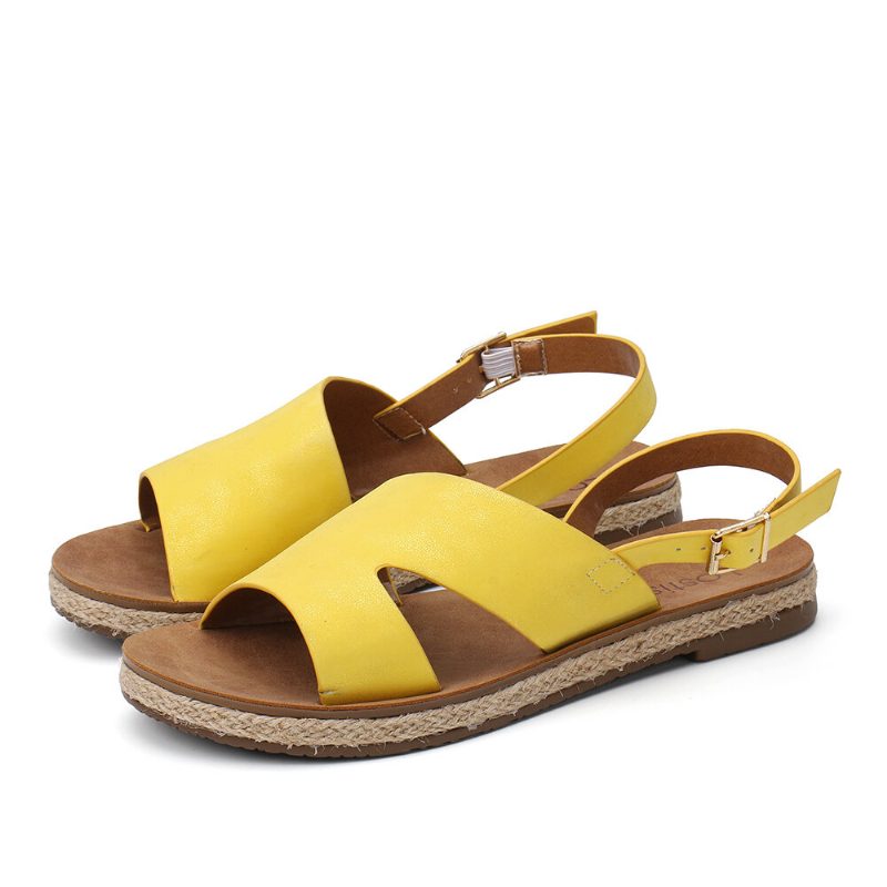 Kvinner Single Strap Casual Slingback Flate Sandaler