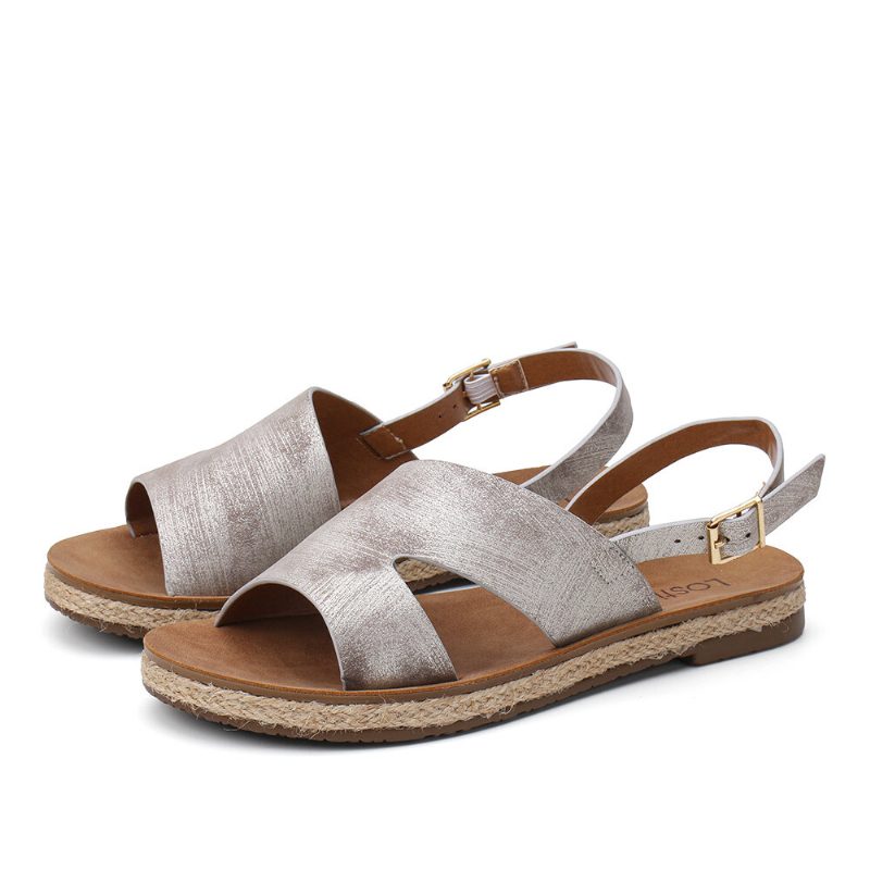 Kvinner Single Strap Casual Slingback Flate Sandaler