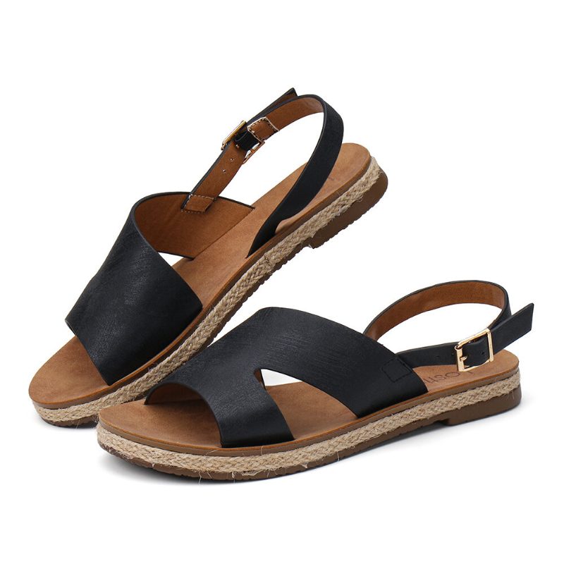 Kvinner Single Strap Casual Slingback Flate Sandaler